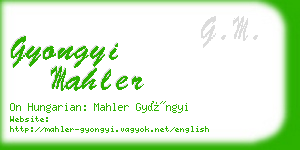 gyongyi mahler business card